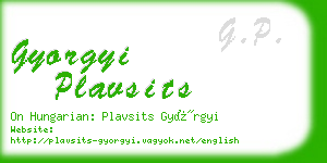 gyorgyi plavsits business card